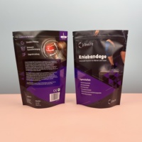 Emballage de sac à fermeture éclair de sport personnalisable Bandage du genou Pochettes debout avec fermeture à glissière pour vêtements Échantillon gratuit quantité minimale de commande 100PCS