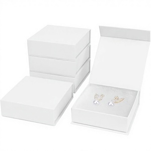 <b>Jewelry</b> <b>Gift</b> <b>Boxes</b> Cardboard Magnetic Closure Velvet Lining for Necklaces Bracelets Earrings White <b>Small</b> <b>Jewelry</b> <b>Boxes</b> - Product Image 3
