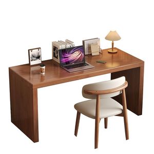 Solid Wood Computer <b>Desk</b> Minimalist Modern Style Home Office Study <b>Table</b> Bedroom Workstation 120cm Length - Product Image 5