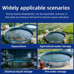 Estanque de Peces de Lona Galvanizada + Revestimiento de PVC Anti-filtraciones, Estanque de Acuicultura de Alta Densidad Personalizable/Tanque de Almacenamiento de Agua - Product Image 5