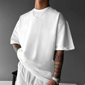 T-shirt pour homme imprimé brodé de qualité supérieure, style streetwear, coupe ample, col rond, manches courtes, décontracté - Product Image 2