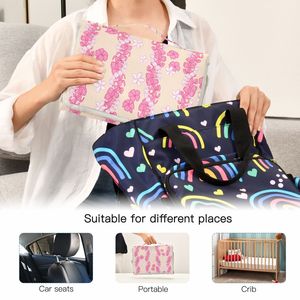 Promotional Custom Hawaiian Puakenikeni <strong>Pink</strong> Lei Baby Diaper <strong>Changing</strong> Pads Easy-to-Clean Wipeable Waterproof Baby Change <strong>Mat</strong> - Product Image 5
