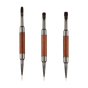 KOUYA BEAUTY Pincel de uñas de doble punta con mango de madera, pinceles de gel de doble punta para manicura, venta al por mayor para salones de uñas - Product Image 6