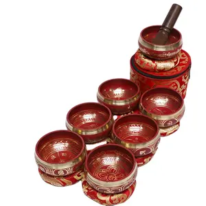 티베트 수제 차크라 대형 연금술 소리 망치 노래 그릇 티베트 그릇 세트