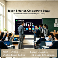 Tableau blanc interactif 4K Android 14 de 65/75 pouces pour enseignants, avec écran tactile et logiciel intégré, idéal pour la classe électronique