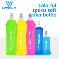 Bouteille d'eau souple WRELS, faible MOQ, gourde souple portable pour l'extérieur, en TPU, pour la course à pied, le camping, pliable, sans BPA