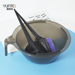 Ensemble de bol et pinceau pour coloration capillaire en plastique noir à prix de gros, outil de <span class=keywords><strong>coiffure</strong></span> de salon, poils en nylon - Product Image 1