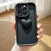 Coque de téléphone portable coeur stéréo transfrontalier européen américain pour Apple 16/15/14/13/12/11 Iphonexs Max Gaozhu TPU Phone Grip