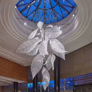 Lustre led moderne hall d'hôtel Antique <span class=keywords><strong>rose</strong></span> fleur hôtel grand lustre de projet de maille de cristal k9 - Product Image 2
