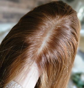 Perruques en <span class=keywords><strong>cheveux</strong></span> vierges de qualité médicale, longues, ondulées, couleur Cuivre <span class=keywords><strong>Doré</strong></span>, cuticules européennes alignées, avec baby hair HD, base en soie et doublure en silicone - Product Image 3