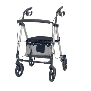 Bliss Medical Assisted Walking Folding Trolley Durable Handcart Lightweight Shopping Cart 4 Wheel Walker Rollator