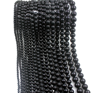 High-quality <strong>Black</strong> Stone Round <strong>Beads</strong> Colored Glass Frosted <strong>Beads</strong> Semi-finished DIY Accessories Loose <strong>Beads</strong> - Product Image 1