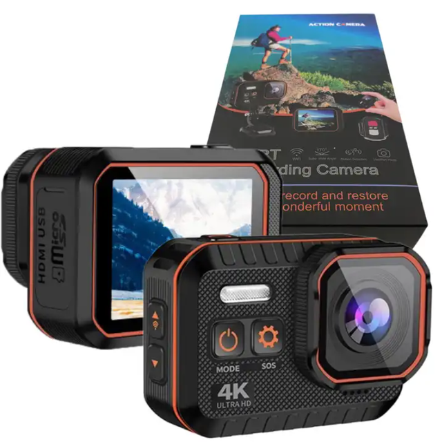 4K Uhd Hd Wifi Action Camera Handheld Gimbal 4K Black Camara 4K Wireless Action Camera With Remote Control