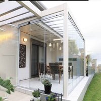 Nouveau design en alliage d'aluminium avec cadre en verre trempé et fenêtre Maison extérieure Véranda extérieure