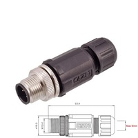 Conector M12 de Soldadura, Macho y Hembra, Recto, Ensamblaje de Enchufe de Soldadura de 2 y 3 Pines, Código A, Conector Impermeable M12