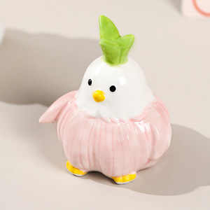 Ruijie Ceramic Garlic Bird Figurine Handmade <b>Easter</b> Office Desk Decoration Cute Cartoon Tea Pet Home <b>Ornament</b> - Product Image 4