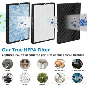 Filtro HEPA de alta eficiencia RuiChen de 15.5 x 11.4 x 1.2 pulgadas para piezas de purificador de aire MSA3 MSA3S - Product Image 2