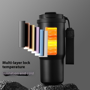 2025 Vente chaude 6e génération Double couche tasse thermos sous vide avec corde de transport de paille et une couverture pour trois boissons - Product Image 3