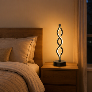 Lampe de table décorative spirale flexible YONGZE, moderne, LED, pour restaurant, bar, chevet, veilleuse, cadeau - Product Image 1