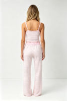 Tank Top Rajut Bergaris Wanita Katun Ribbed Slim Fit Tanpa Lengan Musim Panas Kasual Vest Grosir OEM