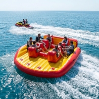 Vente Flash : Bateau Gonflable Remorquable Personnalisé en Usine 3,5x3,5m 6 Places pour le Ski Nautique et les Loisirs en Mer