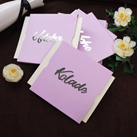 Invitation de mariage personnalisée violet clair cartes de remerciement avec lettres en acrylique et texte en aluminium pour événement de fête de mariage