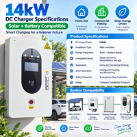 Borne rapide 14kW courant continu voiture électrique murale CCS2 OCPP1.6J RFID APP solaire stockage batterie maison commerce