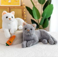 Mignon Produit Vente Chaude Jouet Décoratif En Peluche Personnage De Dessin Animé Personnalisable Animal Prone Position Chat Jouets En Peluche