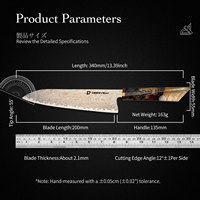 Nouveaux arrivages de couteaux Damas de cuisine professionnels durables Couteau couperet de boucher de chef japonais