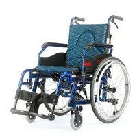 זול מתקפל נייד סגסוגת אלומיניום ידני כיסא גלגלים קל משקל עם משענת יד להסרה הדום לנכים