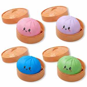 Jouets alimentaires de simulation 2026 : Jouets en forme de boulettes chinoises et de pains fourrés, Slime, Balles anti-stress, Jouets sensoriels pour enfants - Product Image 1