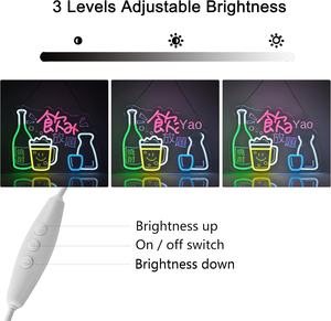 Néons <span class=keywords><strong>japonais</strong></span> ultra-lumineux à intensité variable Décoration murale alimentée par USB avec boissons illimitées incluses - Product Image 5