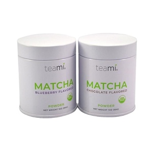 High Quality White Color Small Mini Round Metal Cans 30g Tea Powder Packaging Airtight Lid Tin Box Tin Packaging Matcha Tin
