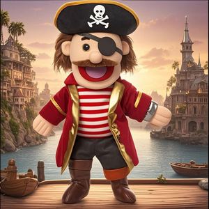 Marioneta de Mano de Peluche Pirata, Diseño Personalizado, Marioneta de Mano con Boca, Marioneta de Mano Personalizada para Adultos, Venta al Por Mayor - Product Image 1