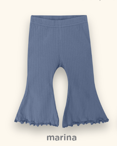 Leggings acanalados para niñas con volantes, pantalones de bebé transpirables de punto para primavera y verano - Product Image 4