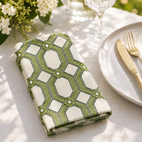 Serviettes de table en tissu de lin polyester réutilisables, imprimées sur mesure, écologiques, en gros, pour hôtels, mariages et événements