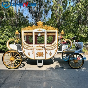 Elegante Carruaje Eléctrico Blanco Tipo Princesa, Carruaje de Cuatro Ruedas para Bodas y Turismo, Carruaje de Caballos en Venta - Product Image 4