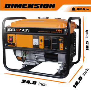 เครื่องกำเนิดไฟฟ้าเบนซินแบบพกพา 4KW จาก 4350W 3.6KW พร้อมเต้ารับ 30A และเครื่องยนต์ 212CC สำหรับใช้ในบ้านและสถานที่ทำงาน HSAMZ-Portable - Product Image 3