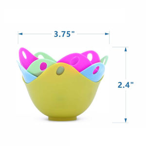 4 Pack Microwave Stovetop Cooking Poaching Cups Silicone Poacher <b>Pan</b> with Ring Standers - Product Image 4