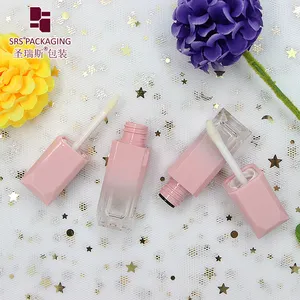 Thiết Kế Mới Nhất Quảng Trường Nhãn Hiệu Riêng Rỗng Fancy Tùy Chỉnh Hồng Lip Gloss Ống Bán Buôn