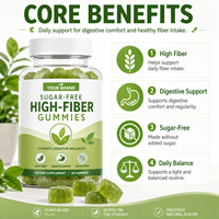 Complément alimentaire pour adultes, gommes à mâcher sans sucre, riches en fibres, 60 gommes, soutien immunitaire, végétalien, sans gluten, marque privée OEM