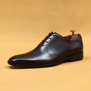 Dsyx Handmade British Oxfords Men Genuine Leather Business Formal Shoes Breathable Lace-Up <b>Pointed</b> Toe Lightweight Wedding Groom - Product Image 6
