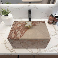 Nouvelle arrivée pour Bulgari rose marbre motif vertical boîte à bijoux avec couvercle boîtes de rangement et bacs pour usage domestique et stockage d'épices