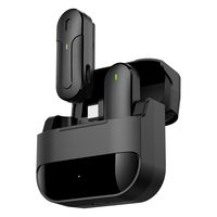 Microphone cravate sans fil pour appareils iOS, Plug & Play, réduction de bruit, micro cravate avec lumières LED pour diffusion en direct et enregistrement vidéo