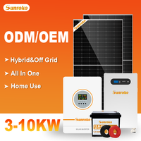 Système solaire hors réseau Sunroko complet 3Kw 5000W 6Kw 10Kw 10Kva, kit de système photovoltaïque solaire