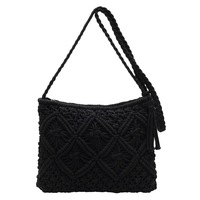 Populaire léger fait à la main coton corde élégant femmes sacs à main unique épaule glands Crochet macramé sac