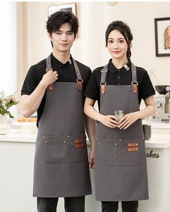 ผ้ากันเปื้อนคาดเอวพิมพ์โลโก้ตามสั่งสำหรับเชฟครัวร้านอาหารร้านชานมคาเฟ่พนักงานเสิร์ฟ - Product Image 2