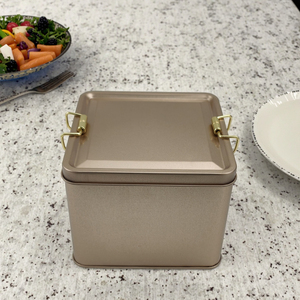 Boîte en <span class=keywords><strong>métal</strong></span> vide carrée vide bon marché de couleur bleue pour biscuits, bonbons et chocolat avec boucle - Product Image 6