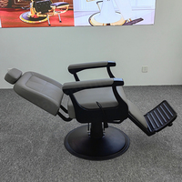 Fauteuil de Barbier/Styliste Ergonomique Moderne de Haute Qualité pour Salon de Beauté, Robuste, Inclinable, Rotation à 360 Degrés, Base de Luxe