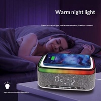 A911 Neu für 5.0 Kabelloses Ladegerät Digitaler Wecker 3-in-1 Lautsprecher mit RGB-Ambientelicht & FM-Radio (Touch-Steuerung)